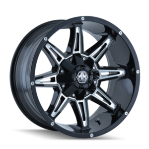 Mayheim Wheels-8090-Rampage BLACK-MILLED-SPOKES